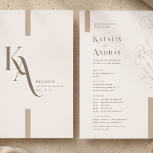 Monogramos esküvői meghívó � modern, minimalista eleganciával - esküvő - meghívó & kártya - meghívó - Meska.hu