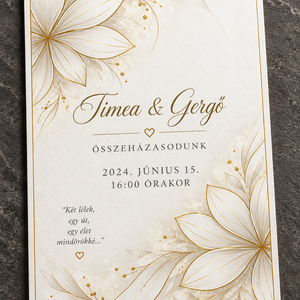 Aranyszirmok � modern, elegáns esküvői meghívó - Meska.hu