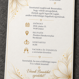 Aranyszirmok � modern, elegáns esküvői meghívó - esküvő - meghívó & kártya - meghívó - Meska.hu