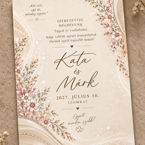 Pezsgővirág � romantikus esküvői meghívó - Meska.hu