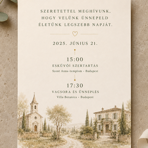 Toszkán Szerelem � romantikus, természetközeli esküvői meghívó - esküvő - meghívó & kártya - meghívó - Meska.hu
