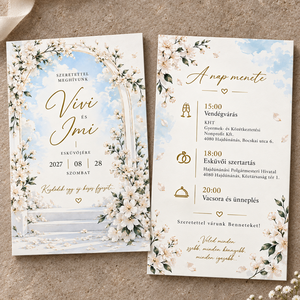 Virágkapu Álom � romantikus, elegáns esküvői meghívó  - esküvő - meghívó & kártya - meghívó - Meska.hu