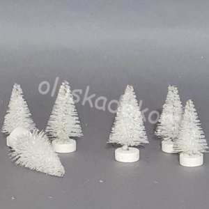 Dekor fenyő, fehér, havas, karácsonyi, tündérkert dekoráció, 5cm, Kellékek & szerszámok, Dekorációs kellékek, Egyéb kellékek, Virágkötés, Mindenmás, MESKA