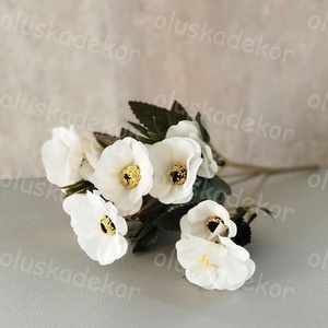 Anemóna csokor zöldekkel,több színben 30 cm - kellékek & szerszámok - dekorációs kellékek - egyéb kellékek - Meska.hu