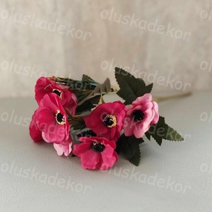 Anemóna csokor zöldekkel,több színben 30 cm - kellékek & szerszámok - dekorációs kellékek - egyéb kellékek - Meska.hu