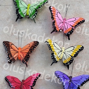 Pillangó, lepke, színes, nyári dekorációs figura, csipeszes, 9cm - kellékek & szerszámok - dekorációs kellékek - egyéb kellékek - Meska.hu