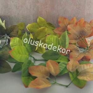 Rózsalevél, selyem, dekor, zöld, több árnyalatban, 16cm, Kellékek & szerszámok, Dekorációs kellékek, Egyéb kellékek, Virágkötés, Mindenmás, MESKA