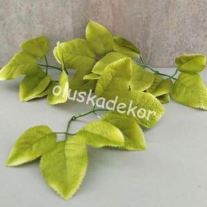 Rózsalevél, selyem, dekor, zöld, több árnyalatban, 16cm - kellékek & szerszámok - dekorációs kellékek - egyéb kellékek - Meska.hu