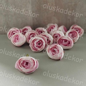 Ranunculus, boglárka, selyem virágfej, dekorációs alapanyag, 5cm - kellékek & szerszámok - dekorációs kellékek - virágfej - Meska.hu