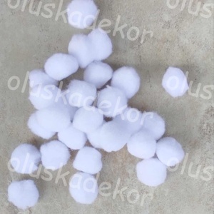 Pompon, hógolyó, fehér, 3 cm 15db/cs., Kellékek & szerszámok, Dekorációs kellékek, Egyéb kellékek, Virágkötés, Mindenmás, MESKA