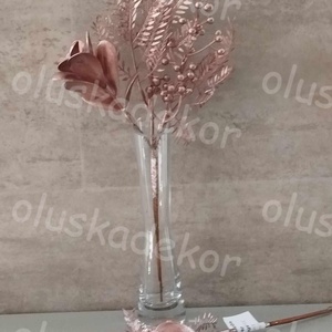 Babérág, matt, rosegold, karácsonyi, adventi dekorációs műnövény, 36cm, Kellékek & szerszámok, Dekorációs kellékek, Egyéb kellékek, Virágkötés, Mindenmás, MESKA