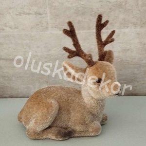 Szarvas, figura, barna, karácsonyi, adventi, dekorációs alapanyag, 15cm - kellékek & szerszámok - dekorációs kellékek - figurák - Meska.hu