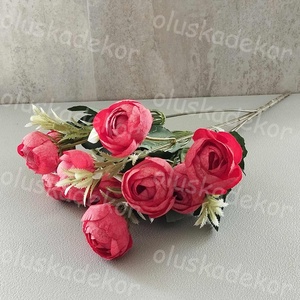 Boglárka, selyem virágcsokor, 10 virágos, díszítőzölddel, 31 cm - kellékek & szerszámok - dekorációs kellékek - egyéb kellékek - Meska.hu