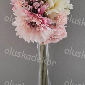 Gerbera, Peony, vegyes csokor, műnövény, dekorációs kiegészítő, több színben - kellékek & szerszámok - dekorációs kellékek - egyéb kellékek - Meska.hu