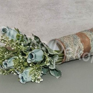 Vintage bimbós rózsacsokor, műnövény, dekorációs kiegészítő, 43cm, 9 szál - kellékek & szerszámok - dekorációs kellékek - egyéb kellékek - Meska.hu