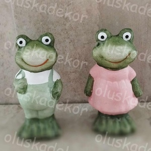 Maci, cica, béka , nyári, tavaszi dekor figura, kerámia, fiú, lány, 8 cm, Kellékek & szerszámok, Dekorációs kellékek, Figurák, Mindenmás, MESKA