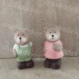 Maci, cica, béka , nyári, tavaszi dekor figura, kerámia, fiú, lány, 8 cm, Kellékek & szerszámok, Dekorációs kellékek, Figurák, Mindenmás, MESKA