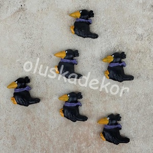 Varjú, öntapadós, öntapadós, őszi, poly dekor figura, 3x3cm, Kellékek & szerszámok, Dekorációs kellékek, Egyéb kellékek, Virágkötés, Mindenmás, MESKA