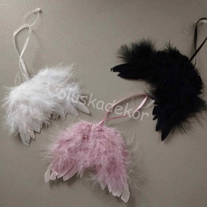 Angyalszárny, karácsonyi dekorációs alapanyag, fehér, fekete, rózsaszín, 11cm, Kellékek & szerszámok, Dekorációs kellékek, Egyéb kellékek, Virágkötés, Mindenmás, MESKA