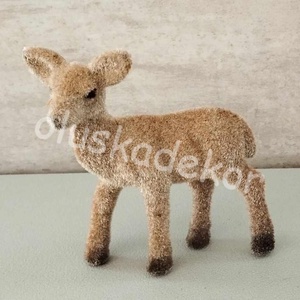 Őzgida, őzike 2 színben, karácsonyi, adventi dekorációs figura, flokkolt, 12cm - kellékek & szerszámok - dekorációs kellékek - egyéb kellékek - Meska.hu