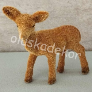 Őzgida, őzike 2 színben, karácsonyi, adventi dekorációs figura, flokkolt, 12cm - kellékek & szerszámok - dekorációs kellékek - egyéb kellékek - Meska.hu