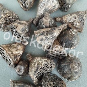 Lótusz, lotus, glitteres, dekorációs alapanyag, száraztermés pezsgő színben, 4 - 6cm, Kellékek & szerszámok, Dekorációs kellékek, Egyéb kellékek, Virágkötés, Mindenmás, MESKA