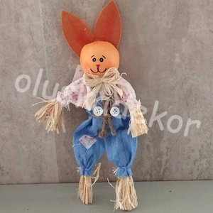 Szalmanyúl, nyuszi, 20cm - kellékek & szerszámok - dekorációs kellékek - figurák - Meska.hu