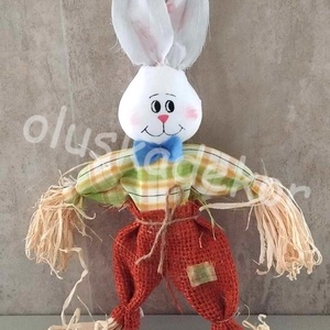 Szalmanyúl, nyuszi, 30cm - kellékek & szerszámok - dekorációs kellékek - figurák - Meska.hu