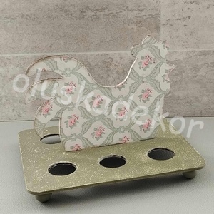 Natúr fa húsvéti tojástartó, tyúk és tojás alakú - kellékek & szerszámok - dekorációs kellékek - figurák - Meska.hu