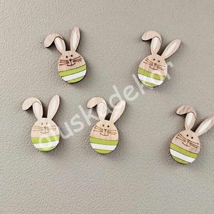 Tojás nyuszi, öntapadós fafigura - kellékek & szerszámok - dekorációs kellékek - egyéb kellékek - Meska.hu