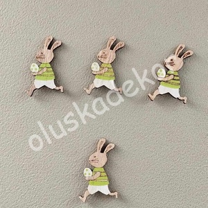 Nyúl Béla és Nyúl Réka, öntapadós fafigura - kellékek & szerszámok - dekorációs kellékek - egyéb kellékek - Meska.hu