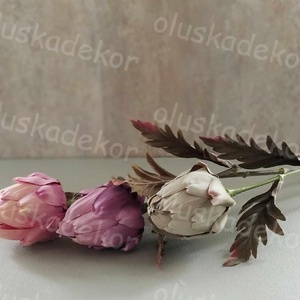 Protea, selyem szálas dekor növény, 36cm, Kellékek & szerszámok, Dekorációs kellékek, Egyéb kellékek, Virágkötés, Mindenmás, MESKA