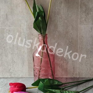 Tulipán levéllel, selyem dekorációs virág, szálas, 46cm, Kellékek & szerszámok, Dekorációs kellékek, Egyéb kellékek, Mindenmás, MESKA