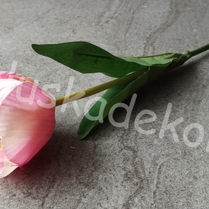 Tulipán levéllel, selyem dekorációs virág, szálas, 46cm - kellékek & szerszámok - dekorációs kellékek - egyéb kellékek - Meska.hu