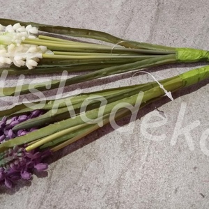 Fürtös gyöngyike virágcsokor, 5 szálas, gumis, 2 színben, 25cm, Kellékek & szerszámok, Dekorációs kellékek, Egyéb kellékek, Mindenmás, MESKA