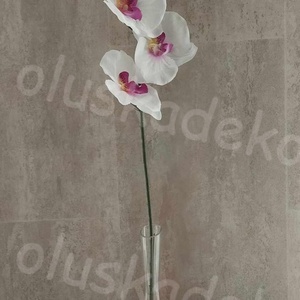 Orchidea, selyem szálas dekor növény, rózsaszín, fehér, magenta színben, 80cm - kellékek & szerszámok - dekorációs kellékek - virágfej - Meska.hu