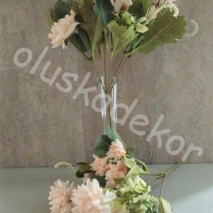 Dália csokor, halványbarack, 9 virágos, 33cm, Kellékek & szerszámok, Dekorációs kellékek, Egyéb kellékek, Virágkötés, MESKA
