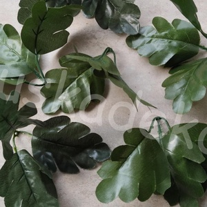 Levél, sötétzöld, mű, selyem, dekorációs kiegészítő, 18cm - Meska.hu