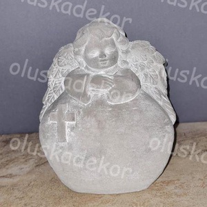 Angyal keresztes kővel, mindenszenteki, kegyelet, dekoráció, 11cm, Kellékek & szerszámok, Dekorációs kellékek, Egyéb kellékek, Mindenmás, Virágkötés, MESKA
