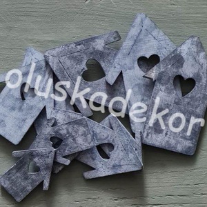 Házikó, ház, fa, lézervágott dekor, vegyes méret, 5db/cs. - kellékek & szerszámok - dekorációs kellékek - figurák - Meska.hu
