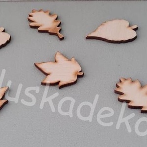 Falevél, natúr, lézervágott, őszi dekorációs kiegészítő, 5cm, 3db/cs. - Meska.hu