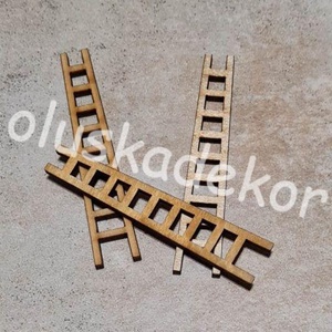 Létra, mini, natúr, lézervágott, fa, tündér, manó dekor, 7 cm, Kellékek & szerszámok, Dekorációs kellékek, Figurák, Virágkötés, MESKA