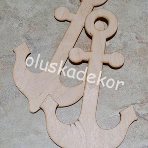 Vasmacska, horgony, natúr, lézervágott, nyári fa dekoráció, 24cm - Meska.hu