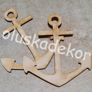 Vasmacska, horgony, natúr, lézervágott, nyári fa dekoráció, 10cm - Meska.hu