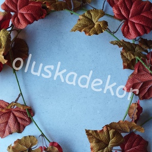 Szőlőleveles girland, őszi dekorációs selyem műnövény, 180cm - kellékek & szerszámok - dekorációs kellékek - egyéb kellékek - Meska.hu
