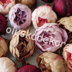 Peony, Peóni, Bazsarózsa selyem, dekorációs virágfej, növény, 9cm - Meska.hu