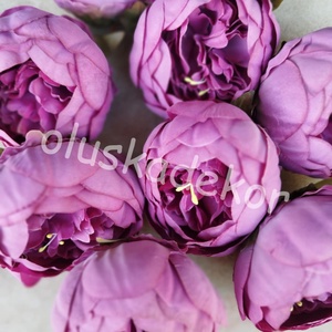 Peony, Peóni, Bazsarózsa selyem, dekorációs virágfej, növény, 9cm - kellékek & szerszámok - dekorációs kellékek - egyéb kellékek - Meska.hu