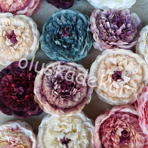 Peony, Peóni, nyílott virágfej, selyemvirág, hobby, kreatív, dekorációs alapanyag, 9cm - Meska.hu