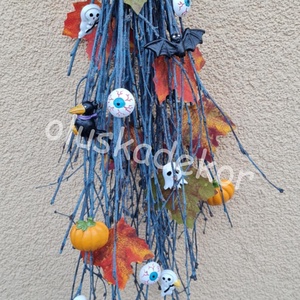 Boszorkányseprű, ajtódísz, kopogtató, halloweeni, őszi, home dekoráció, 82cm - otthon & életmód - dekoráció - ajtó- és ablak dekoráció - ajtódísz & kopogtató - Meska.hu