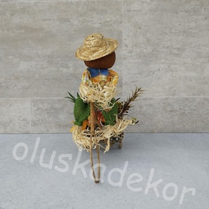 Madárijesztő, tökfej, kordé, taliga, tricikli, őszi asztaldísz, dekoráció - otthon & életmód - dekoráció - halloween - halloweeni asztaldísz - Meska.hu